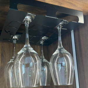 Soporte copas doble negro 45 x 245 x 270 mm